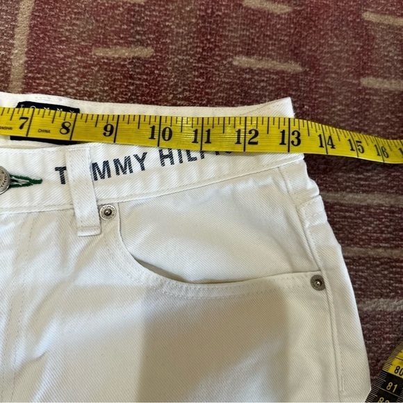 Vintage White Tommy Hilfiger High Rise Stamped Logo Waist Band Size 6 - Picture 6 of 14